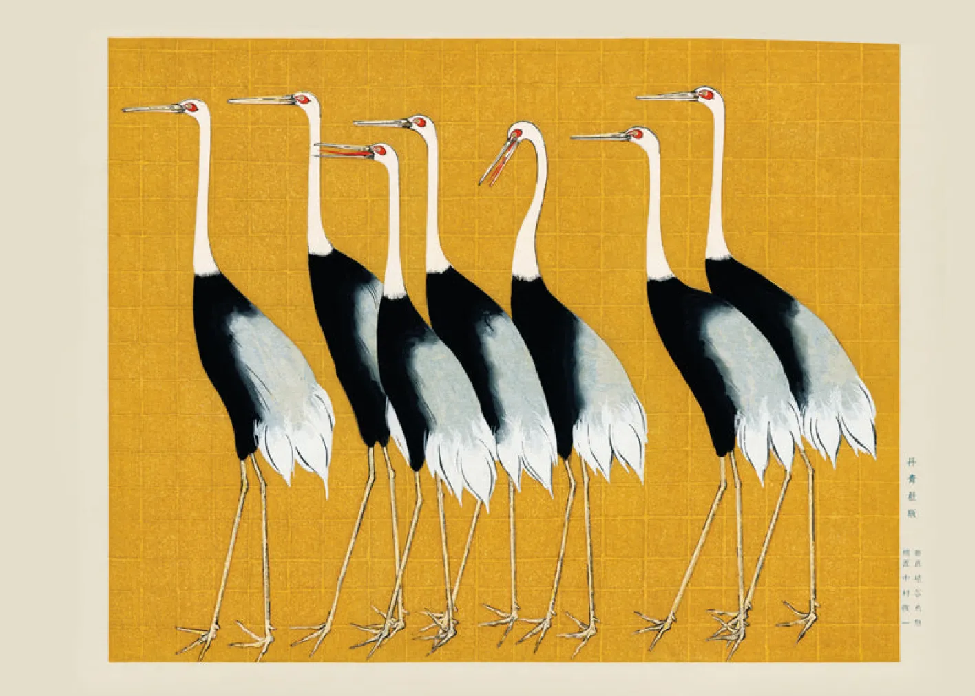 Discount Hannun Affiche Japanese Red-Crowned Crane Vintage