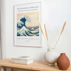 Sale Hannun Affiche La Grande Vague de Kanagawa Blanc