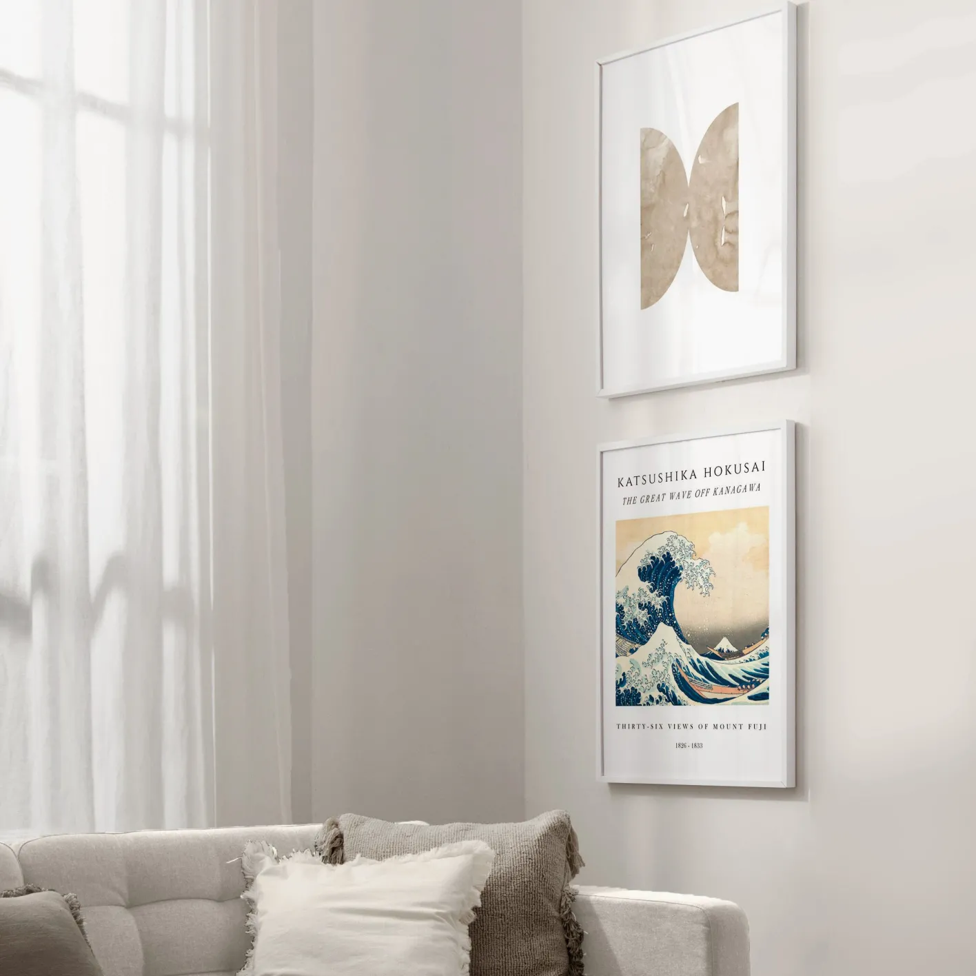 Sale Hannun Affiche La Grande Vague de Kanagawa Blanc