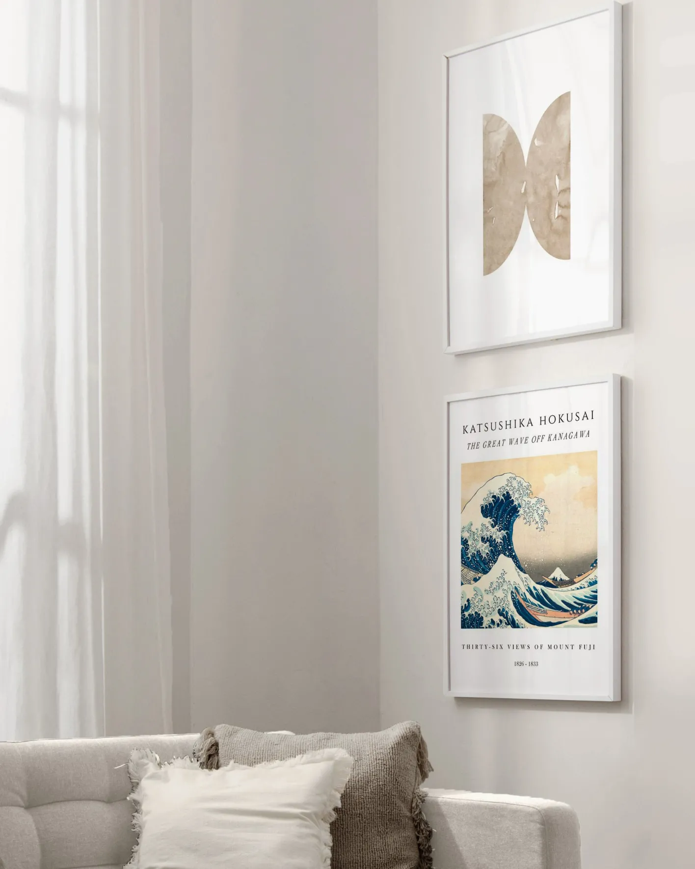 Sale Hannun Affiche La Grande Vague de Kanagawa Blanc