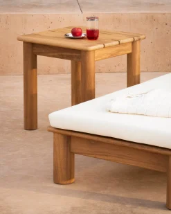 New Hannun Table d'appoint extérieure Raggio Iroko